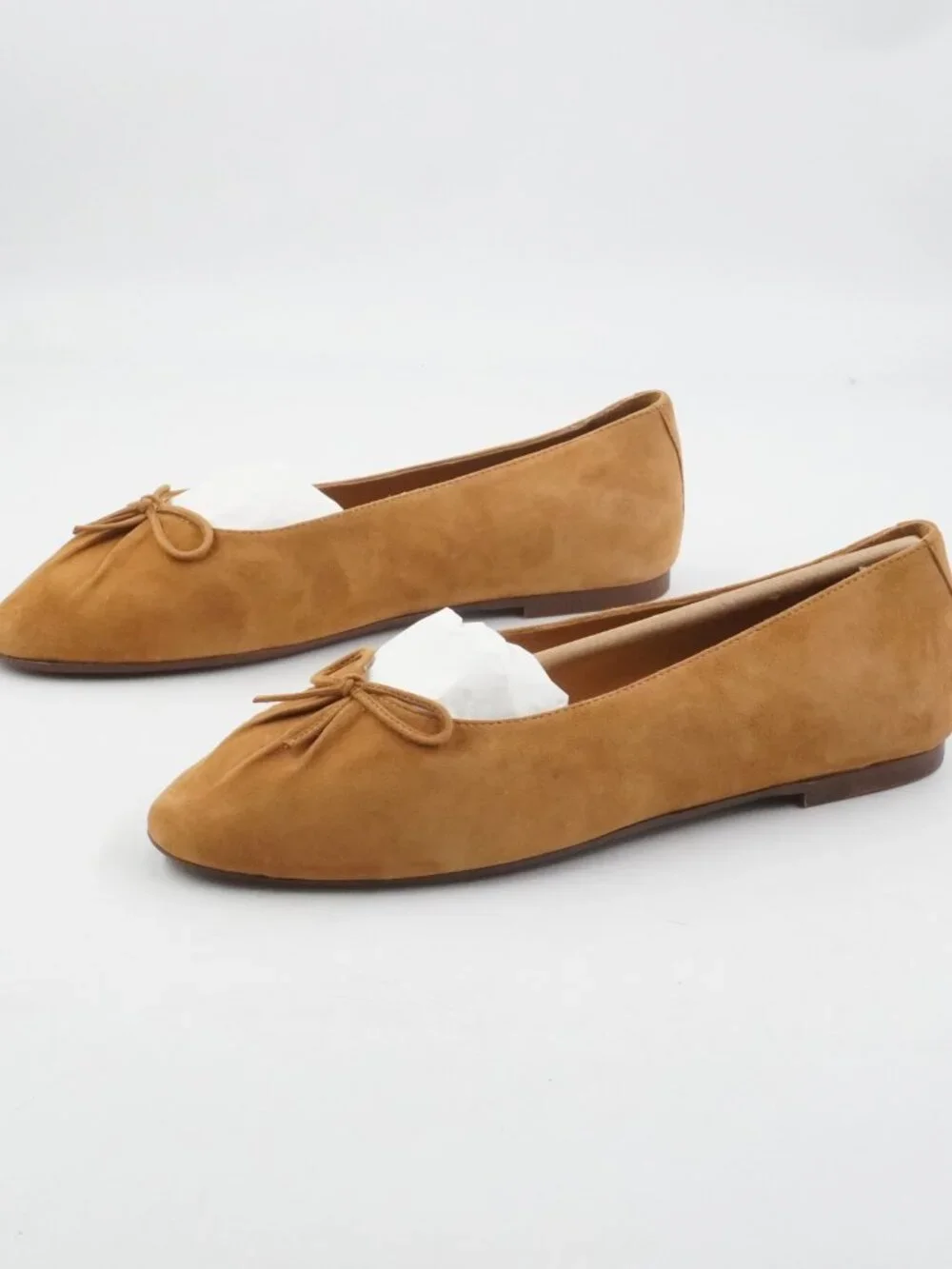 Sezane Agathe Low Ballerinas Ballet Flats in Hazelnut Suede Leather - US Size 11 - Picture 3 of 12